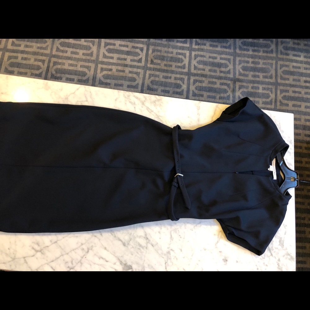 Diane Von Furstenberg navy dress with belt